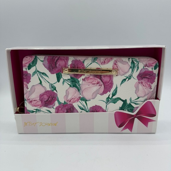 Betsey Johnson Handbags - NEW Betsey Johnson Rosebud Floral Zip-Around Wallet Clutch MBJ1000X – BNWT
